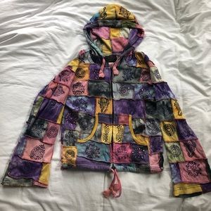 Handcrafted patchwork hoodie